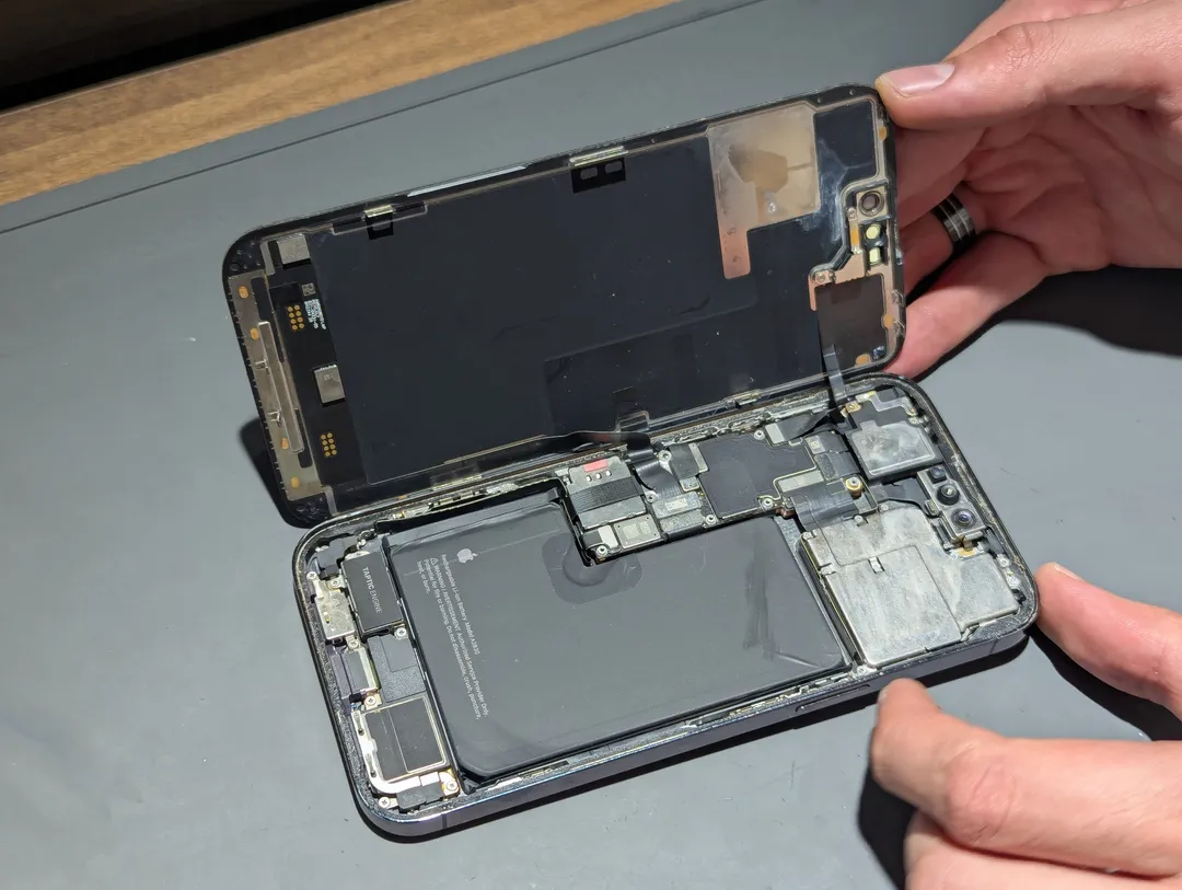 iPhone opened for a water damage repair